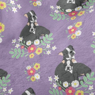 Colorful Flowers French Bulldo Minky