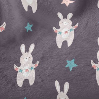 Rabbit Holding A Hanging Flag Minky