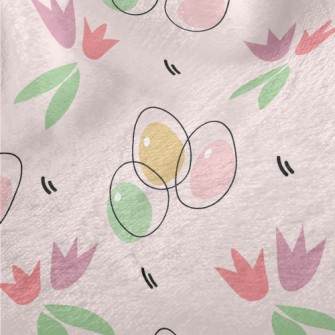 Flowers And Painted Eggs Minky