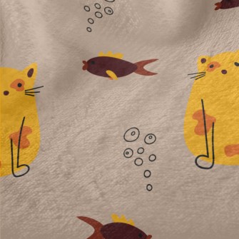 Dazed Cat And Fish Minky