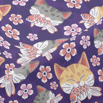 Japanese Goldfish Striped Cat Piqué