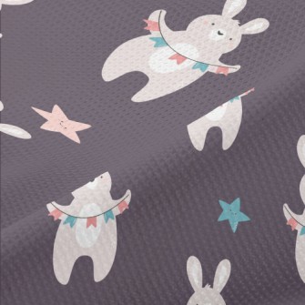 Rabbit Holding A Hanging Flag Piqué