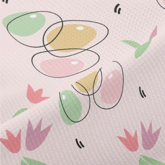 Flowers And Painted Eggs Piqué