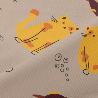 Dazed Cat And Fish Piqué