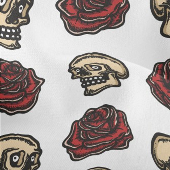 Surprised Skull With Roses Lightweight Performance Linen