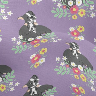 Colorful Flowers French Bulldo Lightweight Performance Linen