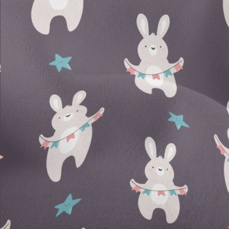 Rabbit Holding A Hanging Flag Lightweight Performance Linen