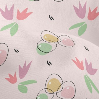 Flowers And Painted Eggs Lightweight Performance Linen