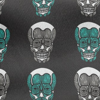 Horror Human Skull Jersey Backed Fleece