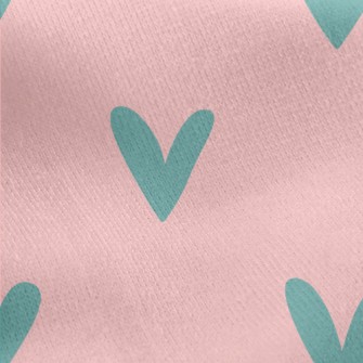 Small Green Heart Jersey Backed Fleece