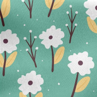 Small White Flowers In The Sno Jersey Backed Fleece