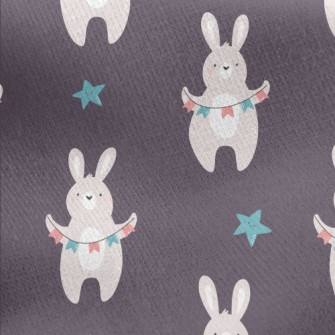 Rabbit Holding A Hanging Flag Jersey Backed Fleece