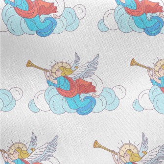 Angel Blowing The Trumpet Jersey Backed Fleece