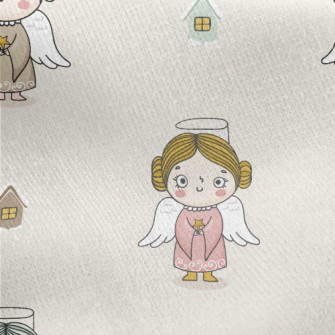 Cute Angel House Jersey Backed Fleece