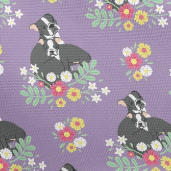 Colorful Flowers French Bulldo Pongee