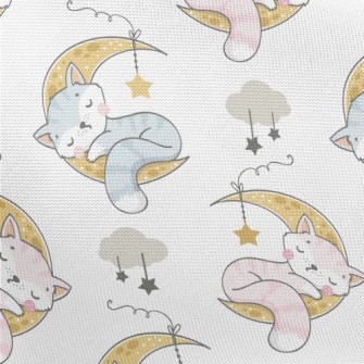 Cat Sleeping On The Moon Pongee