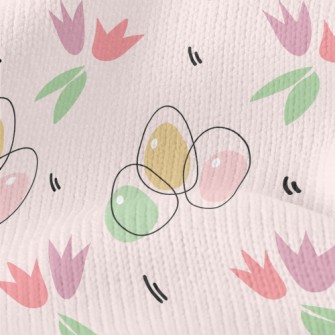 Flowers And Painted Eggs Stretch Jersey