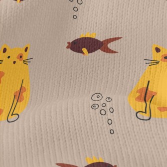 Dazed Cat And Fish Stretch Jersey