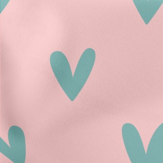 Small Green Heart Lightweight Cotton Poplin