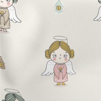 Cute Angel House Lightweight Cotton Poplin
