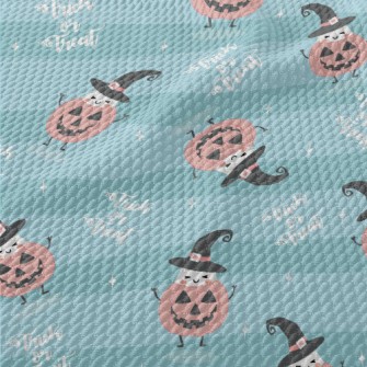 Halloween Kawaii Pumpkin Monst Birdseye Piqué