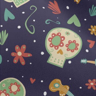 Flower Skull Heart Chiffon