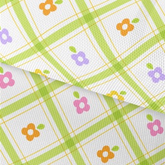 Staggered Lattice Flowers Waterproof Oxford