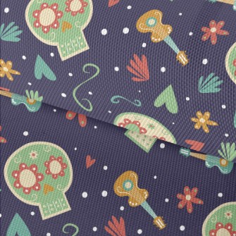 Flower Skull Heart Waterproof Oxford