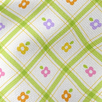 Staggered Lattice Flowers Waterproof Canvas