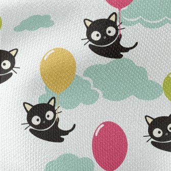 Flying Balloon Black Cat Waterproof Canvas