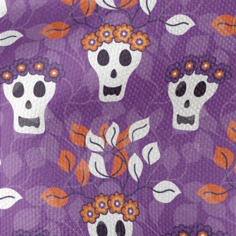 Flowers And Grass Skull Waterproof Canvas