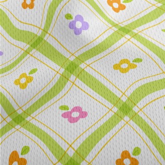 Staggered Lattice Flowers Athletic Mesh Flat Back