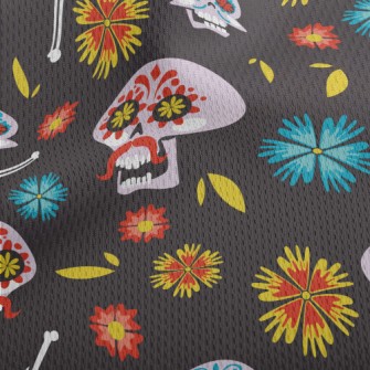 Painted Bearded Skull Athletic Mesh Flat Back