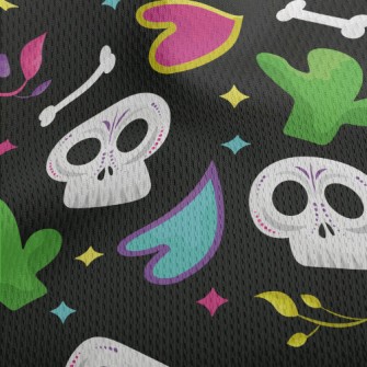 Cactus Skull Bones Athletic Mesh Flat Back