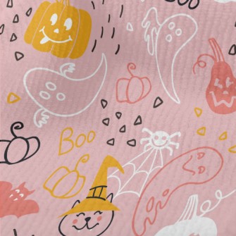 Halloween Pumpkin Cat Ghost Terry