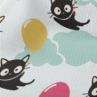 Flying Balloon Black Cat Terry