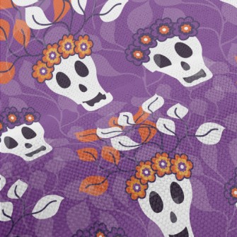 Flowers And Grass Skull Performance Linen