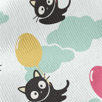 Flying Balloon Black Cat Standard Corduroy