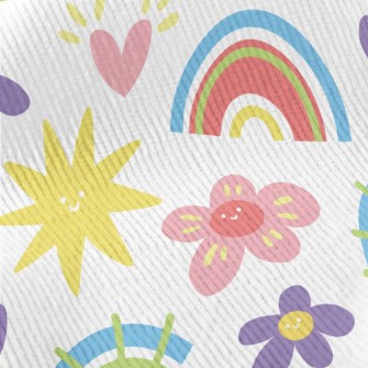 Cartoon Flowers And Stars Standard Corduroy