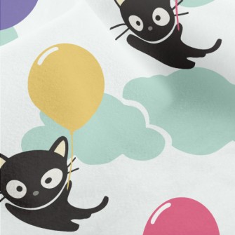 Flying Balloon Black Cat Micro Fleece