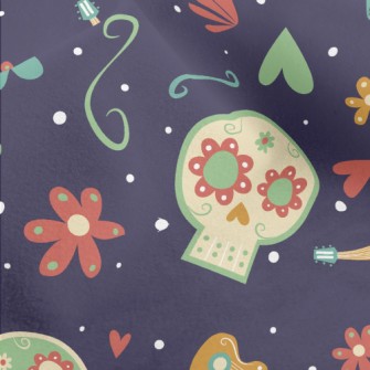 Flower Skull Heart Micro Fleece
