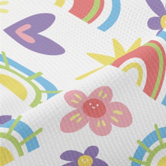Cartoon Flowers And Stars Piqué
