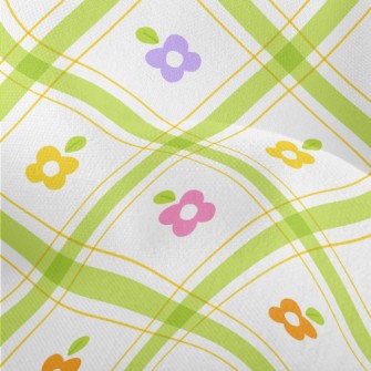 Staggered Lattice Flowers Lightweight Performance Linen