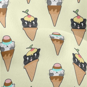 Cat Shaped Ice Cream Lightweight Performance Linen