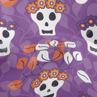 Flowers And Grass Skull Lightweight Performance Linen