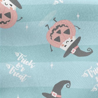 Halloween Kawaii Pumpkin Monst Jersey Backed Fleece