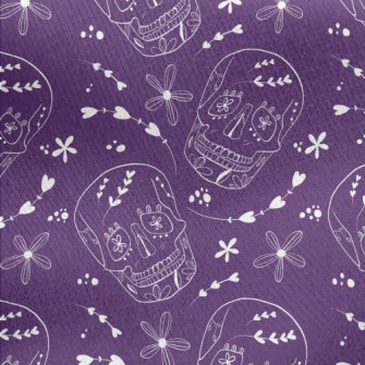 Flower Painted Skull Jersey Backed Fleece