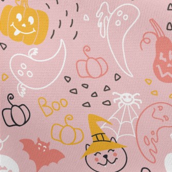 Halloween Pumpkin Cat Ghost Pongee