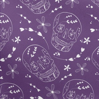 Flower Painted Skull Pongee