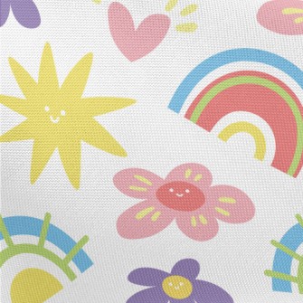 Cartoon Flowers And Stars Pongee
